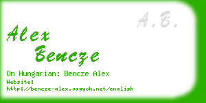 alex bencze business card